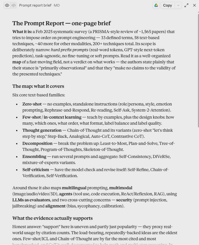 The one-page brief