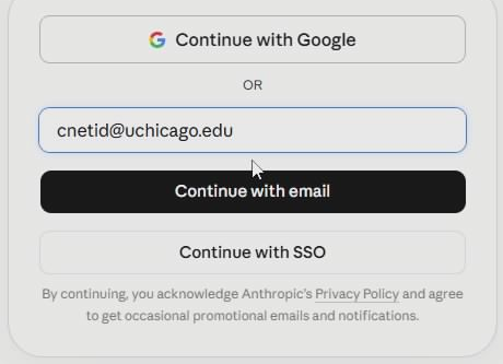 Signing in with a UChicago email